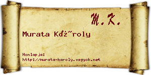 Murata Károly névjegykártya